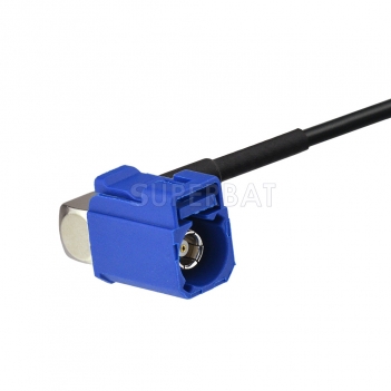 Superbat Fakra C Jack GPS Antenna Aerial Connector Cable for VW AUDI BMW Benz GPS Navigation System (Right Angle Jack)