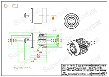 50 ohm Reverse Polarity TNC Male Crimp RG316 RG174 Connector