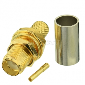 SMA Jack Female Connector Straight Bulkhead Crimp LMR-195
