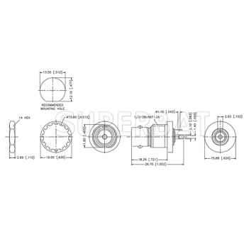 Superbat RF Connector 75 Ohm BNC Straight Jack Female Bulkhead Solder Cup