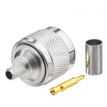 N Plug Male Straight Crimp Connector for LMR195 RG58 RG142 RG400 Coax