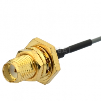 SMA BulkHead Jack with O-ring to U.FL Right Angle Jack Flexible 1.13mm cable