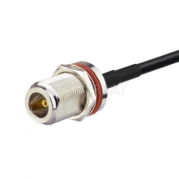 N BulkHead Jack with O-ring to SMA Straight Plug RG58 30cm