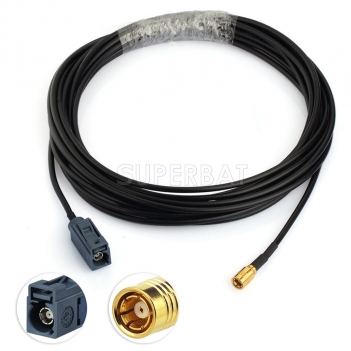 Fakra Blue Grey Straight Jack to SMB Straight Plug RG174 500cm