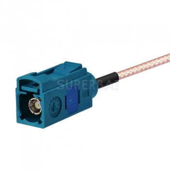Fakra Water Blue Straight Jack to Fakra Water Blue Straight Plug RG316 620cm