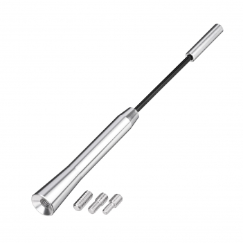 Car FM Antenna High Quality Copper Alloy Silver with 3 Adapters for Better Reception Easy Installation