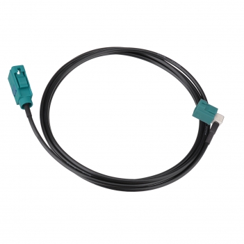 Fakra Water Blue Right Angle Jack to Fakra Water Blue Straight Jack RG174 150cm