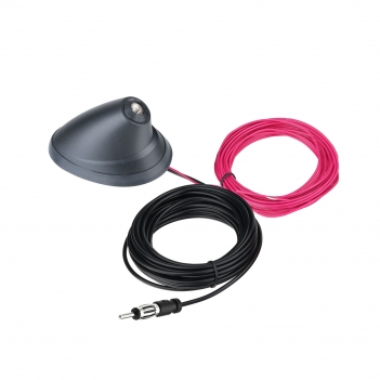 Active FM Car Top Antenna Black External 12V AM FM Radio Lantern Head 5M RG174 Cable DIN Plug Connector Perforated Mounting