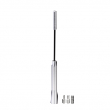 Car FM Antenna High Quality Copper Alloy Silver with 3 Adapters for Better Reception Easy Installation