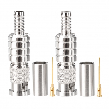Superbat 2 PCS HD-BNC High-Density BNC Male Crimp Connector 75 Ohm Micro BNC SDI Connector for Mini RG59 Belden Riser 1855A 6G-SDI 4K UHD HD Video Camera Coaxial Cable