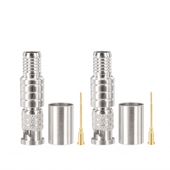Superbat 2 PCS HD-BNC High-Density BNC Male Crimp Connector 75 Ohm Micro BNC SDI Connector for Belden Riser 1694A 6G-SDI 4K UHD HD Video Camera Coaxial Cable