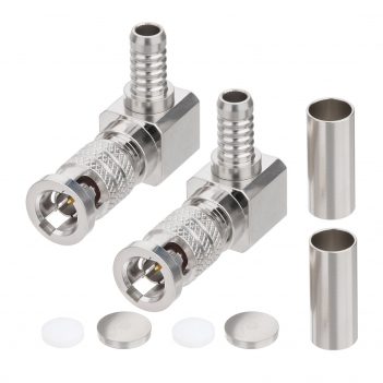 HD BNC Connector 2 PCS HD BNC Straight Crimp Plug Belden 1855A 4855A 75 Ohm Gold Plated Nickel Plated Copper ROHS Compliant