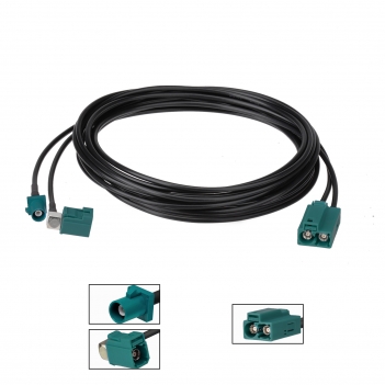 Fakra Extension Cable Car Antenna Splitter Double Z Female to Male Splitter for Car Stereo GPS FM AM HD Radio CD Media Player RG174 2.5M ROHS