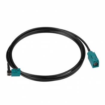 Fakra Water Blue Right Angle Jack to Fakra Water Blue Straight Jack RG174 150cm