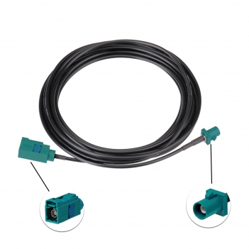 Fakra Z Female to Fakra Z Male Vehicle Antenna Extension Cable 350cm RG174 for Car Stereo GPS Navigation FM AM Radio Sirius XM 4G LTE