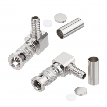 HD BNC Connector 2 PCS HD BNC Straight Crimp Plug Belden 1855A 4855A 75 Ohm Gold Plated Nickel Plated Copper ROHS Compliant