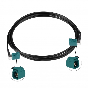 Fakra Z Female Right Angle to Fakra Z Female Right Angle Extension Cable 150cm RG174 for Car Stereo Radio GPS Navigation