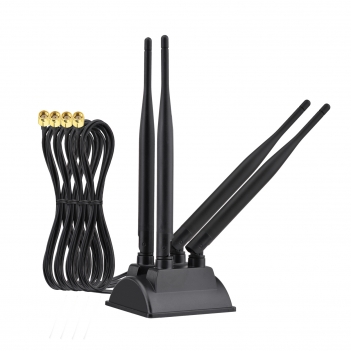 Dual Band WiFi Antenna With 4 Pole Adjustable Angle And Magnetic Base