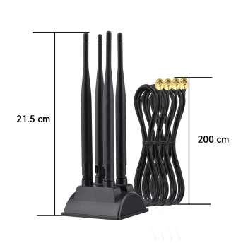 Dual Band WiFi Antenna With 4 Pole Adjustable Angle And Magnetic Base