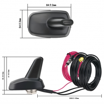 Shark Fin Antenna FM AM GPS BeiDou for Car Truck RV