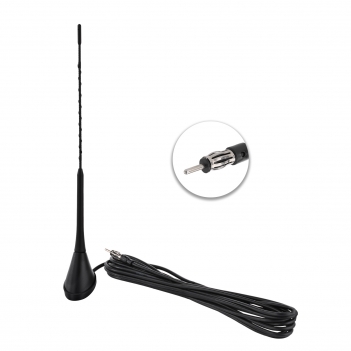 Car AM FM Antenna With Base DIN Plug Connector 5m RG58 Cable Waterproof