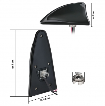 Shark Fin Antenna FM AM GPS BeiDou GNSS for Car Truck RV