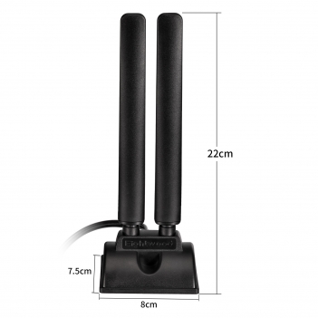 Tri-Band WiFi 6E Antenna With Magnetic Base And 2m Extension Cable