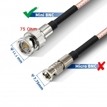 Superbat Mini BNC 75 Ohm Plug Male Straight RF Connector for RG179 Coaxial Cable