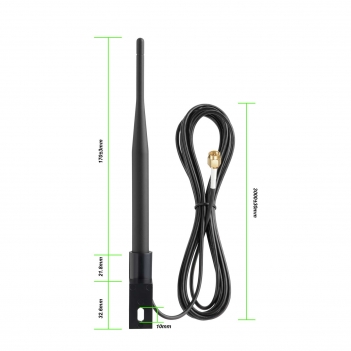 Outdoor 4G LTE Weatherproof Antenna SMA Male 3m RG174 Extension Cable with Mounting Bracket  Compatible with Verizon AT&T T-Mobile Sprint 4G LTE Router Gateway Modem Cellular Trail Camera