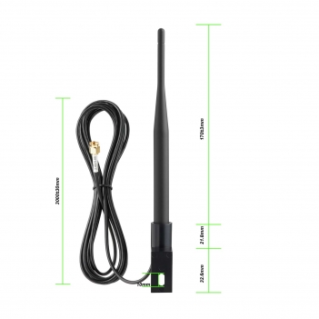 Outdoor Weatherproof Dual Band 2.4GHz 5GHz 5.8GHz 5dBi WiFi Antenna RP-SMA Male 3m Extension Cable with Mounting Bracket Compatible with WiFi Router Range Extender Gateway
