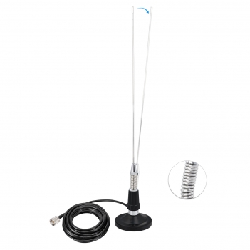 VHF Cellular Antenna 136-174MHz 50cm Vehicle Ham Radio Antenna with Magnetic base PL259 Plug 5M Cable for Two Way Radios and Amateur Radios