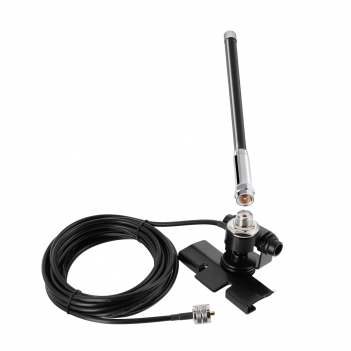 Dual Band Mobile Ham Radio Antenna VHF UHF 136-174MHz 400-470MHz PL259 Amateur Radio Antennae for Vehicle Car Truck Marine - Lip Fixed Bracket Mounting with 16.5 Feet RG58 Coaxial Cable