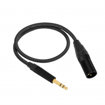 2FT 6.35mm (1/4 Inch) TRS to Balanced XLR Male Stereo Audio Cable for Bass,Electric Guitar, Keyboard,Amp,Speaker,Equalizer;Microphones,Amplifiers, mixing consoles; Live events or studio sound; Analog audio.