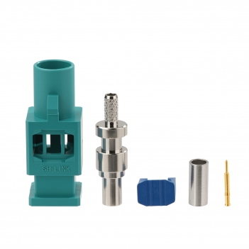 Superbat Fakra crimp male plug RF connector Waterblue /5021 Neutral coding long version