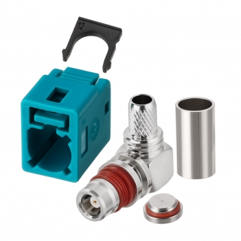 Fakra Z Jack Right Angle Crimp Connector  for LMR195 RG58 Cable