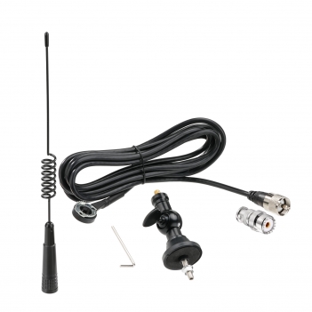 27MHz CB Radio Antenna PL259 & BNC Male Connector Antenna Kit with Rotating Adjustable Base - Compatible with Galaxy, Uniden, Bearcat, Cobra, Radioddity, Texas Ranger, RoadKing Vehicle-Mounted CB Radios